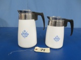 CORNINGWARE 6CUP PITCHER, & 9CUP CORNING BREWER PITCHER
