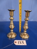 TWO BRASS CANDLE STICKS
