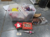 CHRISTMAS LOT- HAS SOME GLASS ORNAMENTS! AND MORE