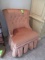 TUFTED PEACH UPHOLSTERED CHAIR