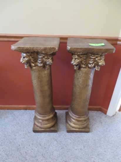 PAIR OF LION PEDESTALS