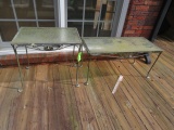 OUTDOOR END TABLE & COFFEE TABLE W/ GLASS TOPS