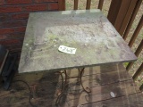 OUTDOOR END TABLE W/ STONE TOP