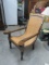 ANTIQUE PLANTATION ARM  CHAIR FROM INDONESIA  W/ WOVEN BACKING