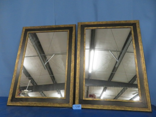 PAIR OF MATCHING FRAMED MIRRORS - 32X44"