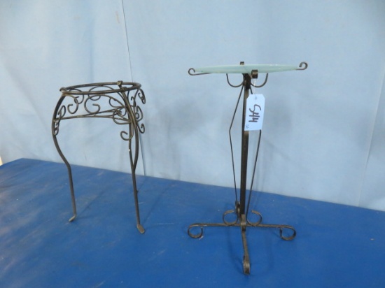 TWO METAL PLANT STANDS 21-24"