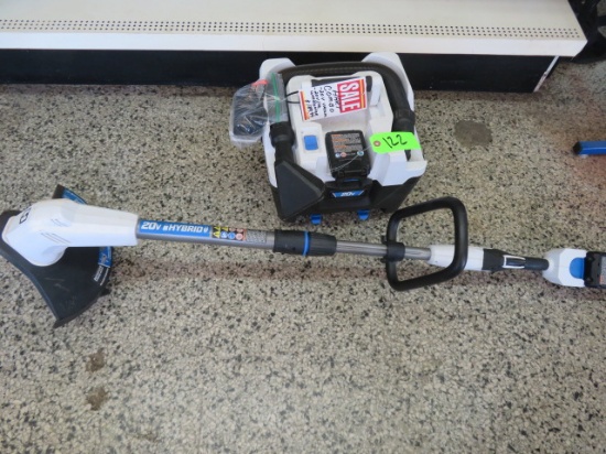 20VOLT HYBRID CORDLESS WEEDEATER, VAC, BATTERYS AND CHARGER