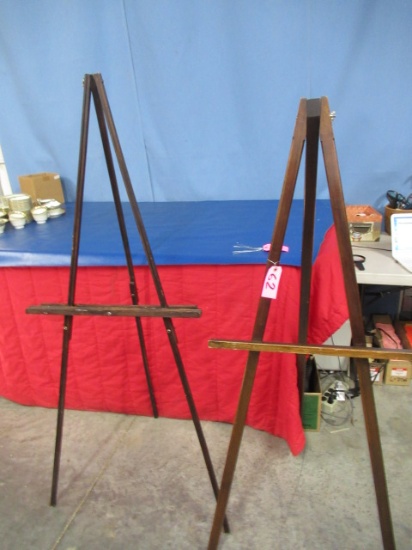 2 WOODEN EASELS