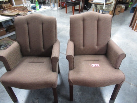 PR. OF BROWN UPHOLSTERED CHAIRS