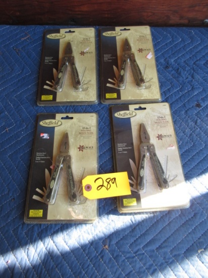 SHEFFIELD 15 IN 1 FOLDING MULTI TOOL  4 PCS