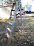 WOODEN A FRAME LADDER  6 FT.