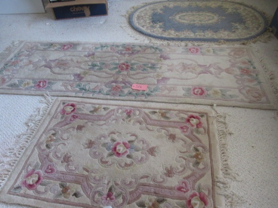 3 SMALL RUGS ONE IS RUNNER