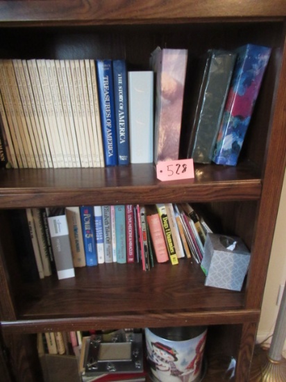 books on 2 shelves  (not cabinet)