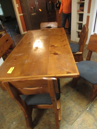 PINE TABLE W/ 4 CHAIRS AND BENCH