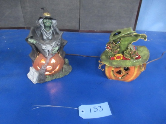 2 METAL HALLOWEEN FIGURES  10" T