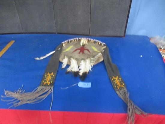 NATIVE AMERICAN INDIAN MEDICINE MAN SHIELD  36 X 21