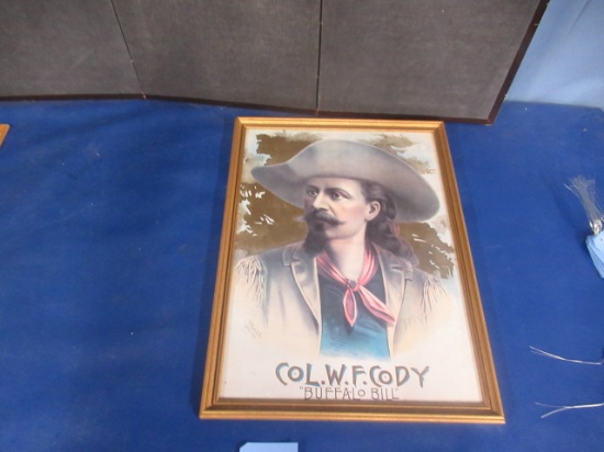 FRAMED BUFFALO BILL PRINT   27 X 20