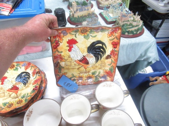 21 PCS. FALL ROOSTER DISHES