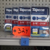 TAPCON 7 PCS.CONCRETE ANCHORS  3/16 X 2-1/4