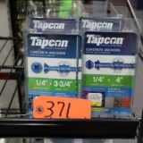 4 BOXES TAPCON CONCRETE ANCHORS  1-1/4 X 3- 3/4