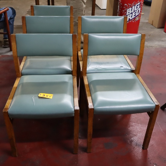 5 WOODEN OFFICE CHAIRS