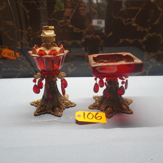 2 PC. ITALIAN ASHTRAY AND LIGHTER