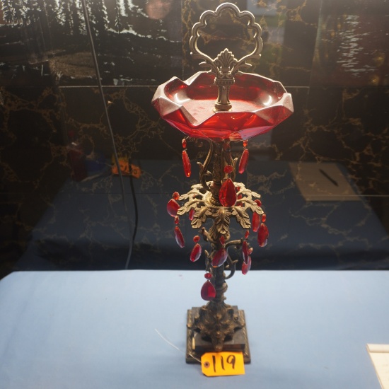 METAL SMOKE STAND W/ GLASS PRISMS  30 T