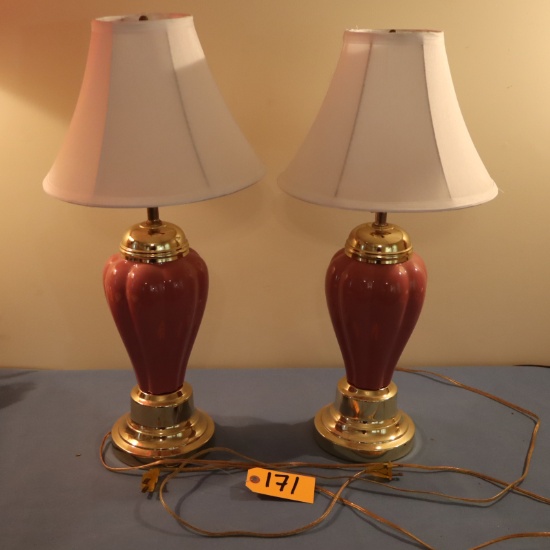 PAIR OF LAMPS  28"