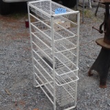 METAL RACK W/ BASKETS
