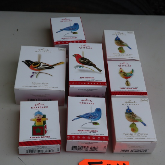 8 HALLMARK KEEPSAKE ORNAMENTS