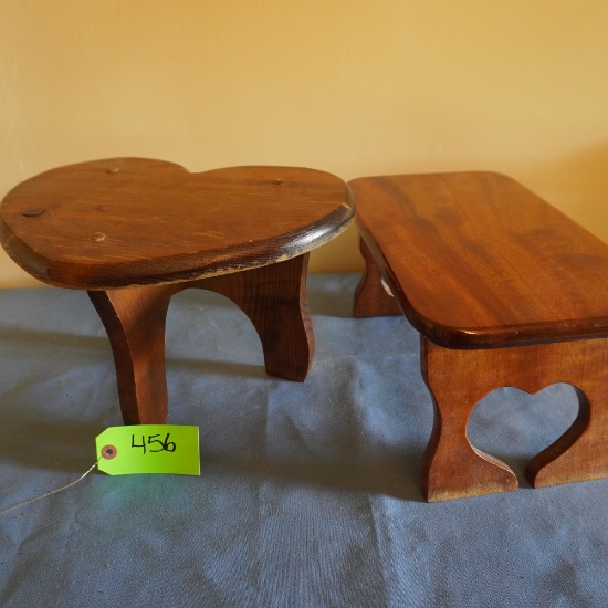 2 WOODEN STOOLS