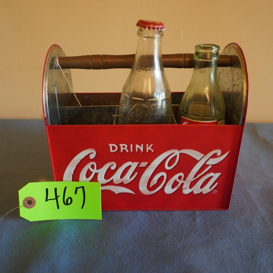 METAL COKE CONTAINER W SODA BOTTLES