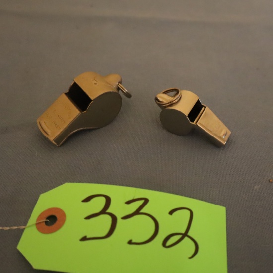 US ARMY SOLID BRASS WHISTLE and other