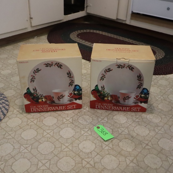 2 SETS OF 12 PC. SERVICE FOR 4 HOLIDAY DINNERWARE SET