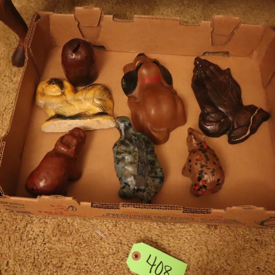 7 PCS. CLAY SCULPTURE