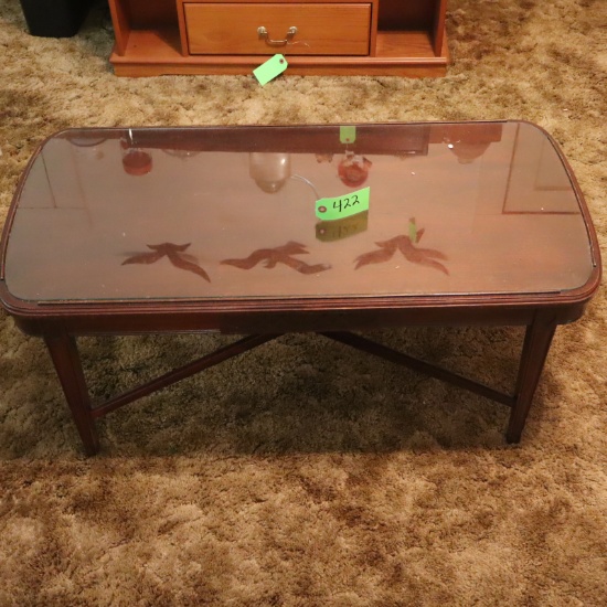GLASS TOP COFFEE TABLE