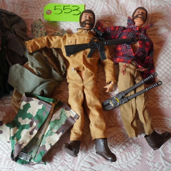 2 GI JOE DOLLS AND CLOTHES