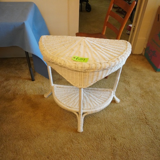 WICKER TABLE  28 X 26 X 14