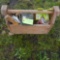 WOODEN TOOL BOX W/ OLD TOOLS