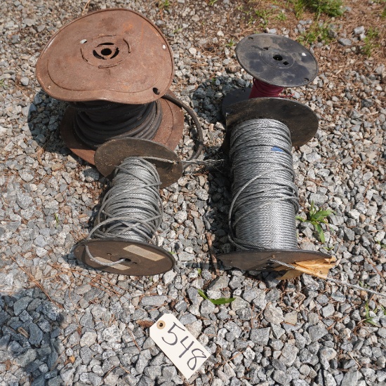 PARTIAL SPOOLS OF WIRE, ROPE AND CABLE