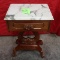 MARBLE TOP VICTORIAN END TABLE