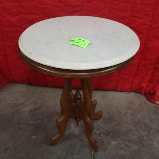 ROUND MARBLE TOP TABLE  24 X 29