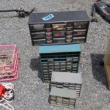 NUTS AND BOLTS BINS WITH CONTENTS