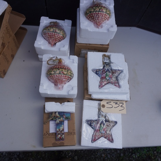 6 JIM SHORE ORNAMENTS