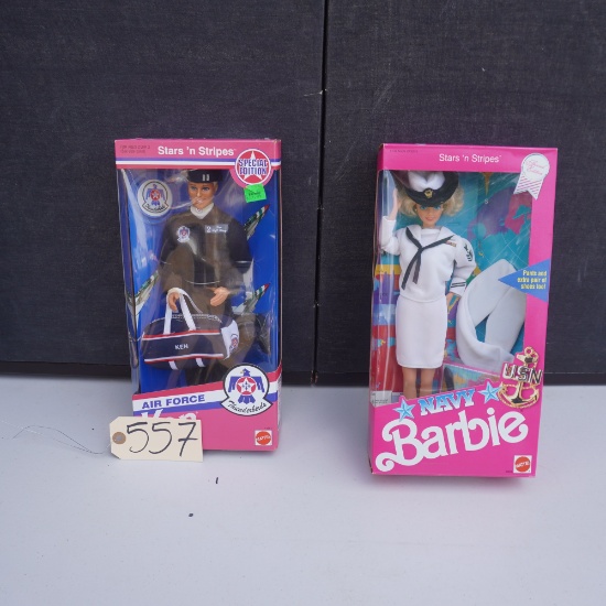 2 BARBIE DOLLS NAVY AND AIR FORCE
