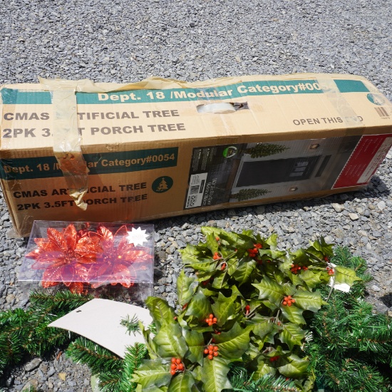 CHRISTMAS GREENERY AND TREE