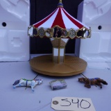 MUSICAL CAROSEL W/ 2 HORSES IN BOX