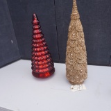 2 CHRISTMAS TOPIARY TREES  20-22 T