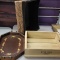3 WOODEN TRAYS