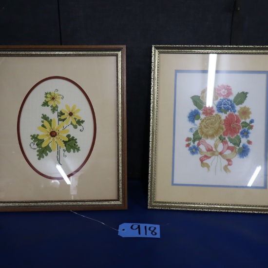 2 NEEDLEPOINT PCS.  13 X 16